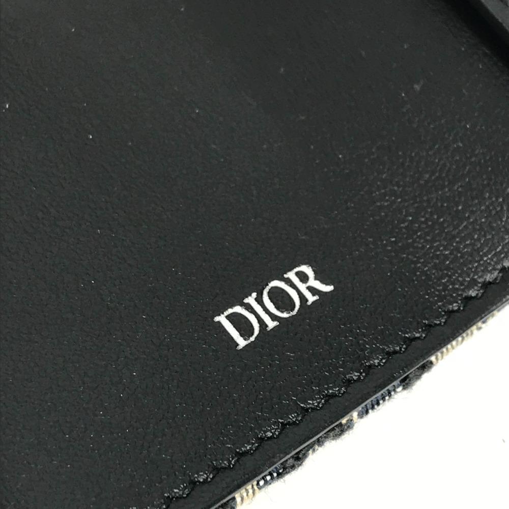 Dior Logo Oblique 6-reihig 6P Schlüssel Schlüsseletui Canvas / Leder Marineblau