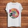 Neko Cat Kaiju Great Wave Off Kanagawa,Funny Ukiyo Meow Tshirt,Men White Casual Short Sleeve T-