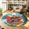 Dandadan Personalized Round Rug Support Custom Name, Soft Home Decor Mat