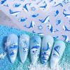 Ocean Theme Nail Art Stickers Summer Blue Whale Jellyfish Coral Starfish Manicure Decoration Decals DIY Home Nail Salon Accessories