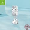 Love Bow Diy Bracelet Positioning Buckle, Romantic Girl Heart S925 Sterling Silver Beaded Accessories