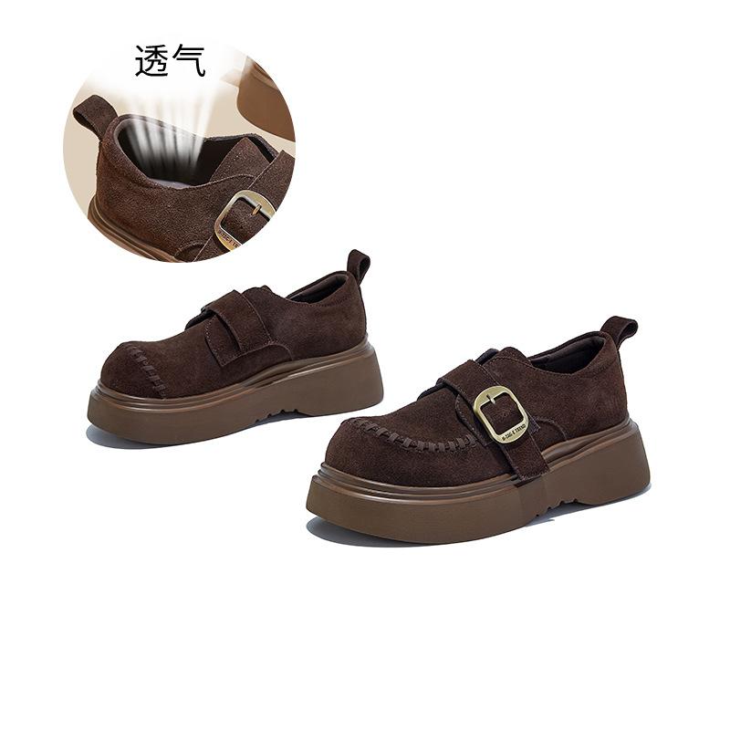 

Подошва из пеноматериала кожаные туфли в британском стиле одинарные 2025 осень новые туфли на платформе женские повседневные модные лоферы для работы женские 40 малиновый