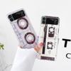 For Samsung Galaxy Z Flip 4 3 Case Retro Music Tape Painted Transparent Shockproof Hard Back Cover For Samsung Zflip4 Flip3 Case