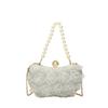 New Lace Flower Evening Bag Pearl Chain Clip Shell Bag Women Crossbody Bag