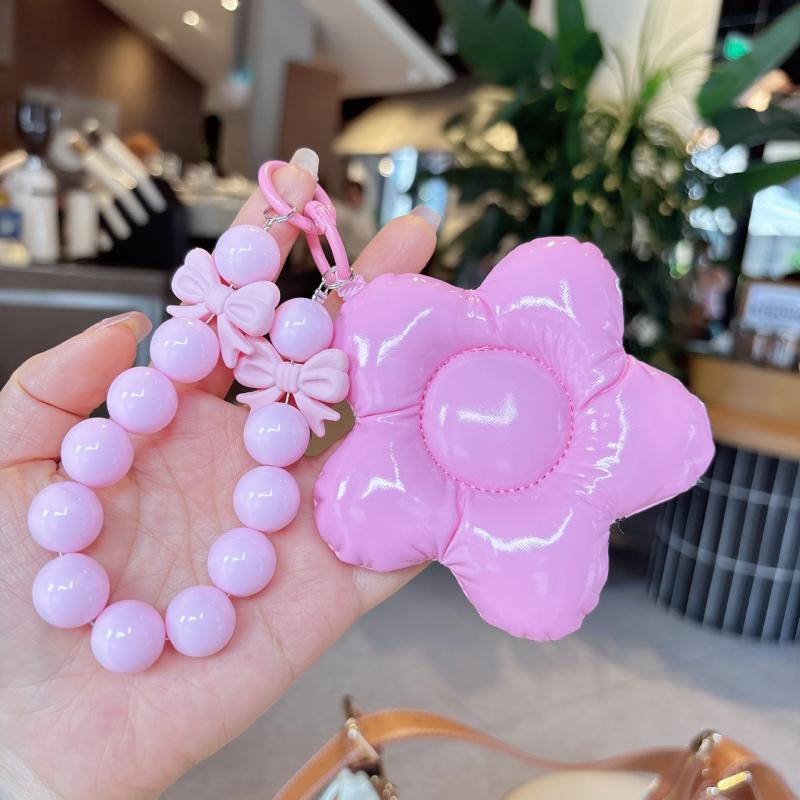 

Кожаный хлопковый наполнитель, трехмерный брелок в виде цветка, цепочка для мобильного телефона, модный подвес для сумки