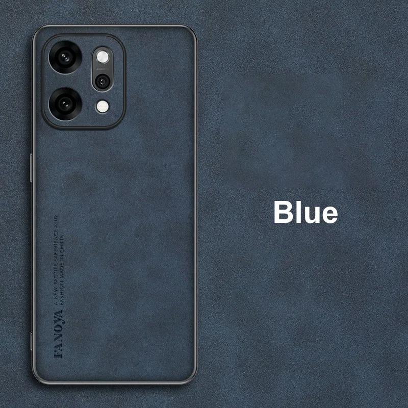 

EUCAGR For OPPO Reno 15Pro Reno14 Pro 14F PU Leather Phone Case For OPPO Reno14 Pro 5G Back Cover Matte Silicone Full Protection Reno 14F синій