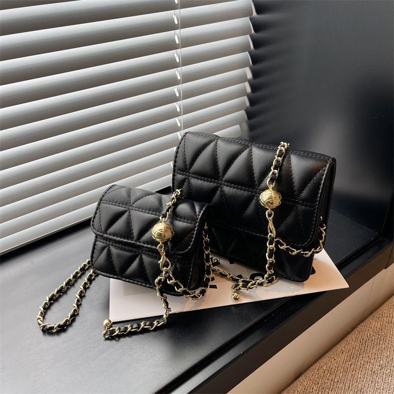 

Super Popular White Mini Niche Style Crossbody Phone Bag Chain Black small size