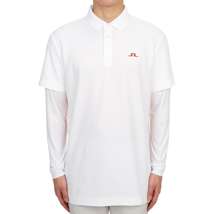 J. Lindeberg Logo Pullover Long Sleeve Polo Shirt Men tops White GMJT08584-0000