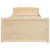 Vidaxl Bed Frame with Drawers, Solid Pine Wood, 90 X 200 Cm