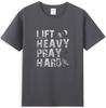 Lift Heavy Pray Hard Funny Gym Workout Christian TShirt