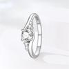 copper Heart White Zirconium Couple Proposal Ring Womens Anniversary Gift Engagement Rings for Women Mens Jewelr
