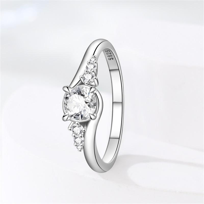 copper Heart White Zirconium Couple Proposal Ring Womens Anniversary Gift Engagement Rings for Women Mens Jewelr