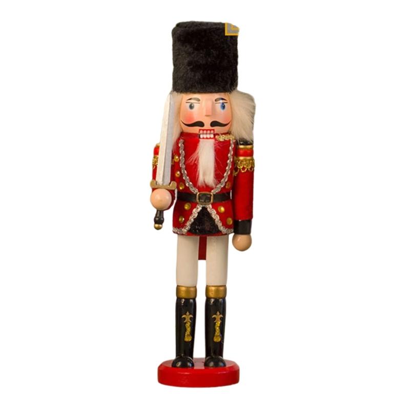 Weihnachts-Nussknacker Ornament Kleiner Holzsoldat Weihnachtsdekorationen Nussknacker Figur Ornament für Tisch Regal