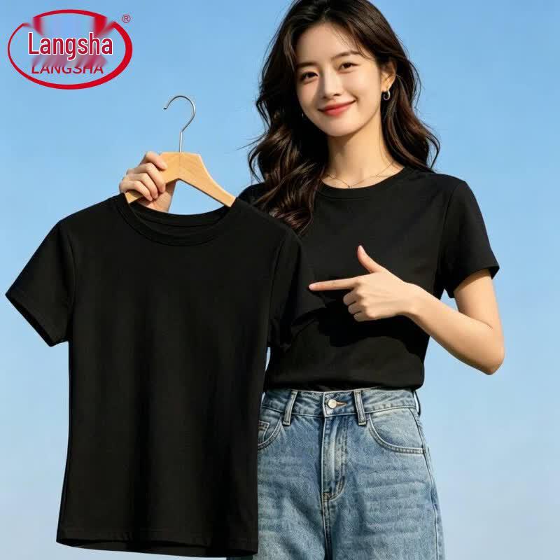 Langsana Women's Round Neck Short Sleeve T-shirt