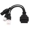 Motorrad OBD Diagnosebuchse 16 Pin 3 in 1 Stecker Adapterkabel Y-Verteiler Diagnoseverlängerung