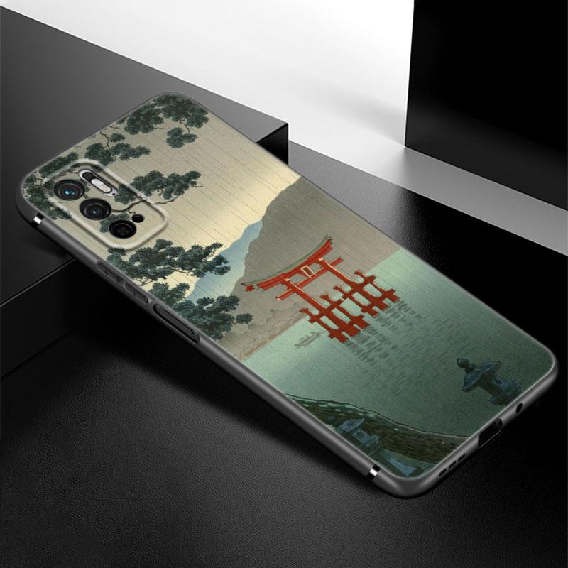 Ukiyo-e Japanese Style Art Phone Case For Xiaomi Redmi Note 7 8 9 10 Lite 11 11E 11T 12 Pro 11S 4G 10T 5G 8T 9S 10S Black Cover
