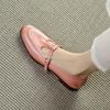 Fairy Style~ French Beauty~ Round Head T-shoes 2025 Spring New Pink Low-heeled Flat-soled Single Shoes Women's Shoes