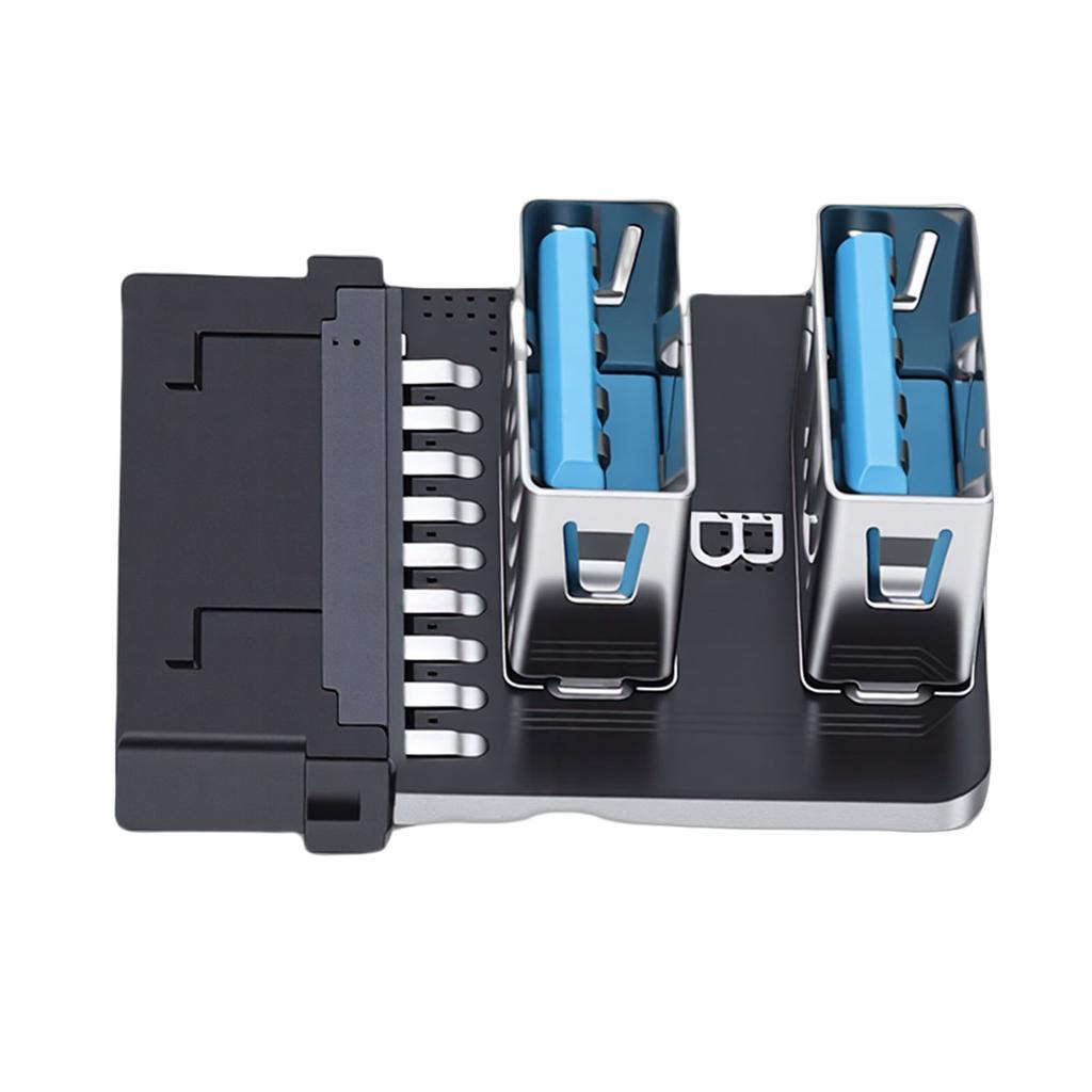 USB 3.0 Frontpanel-Adapter 19P 20P auf zwei Typ-A-Header 90-Grad-Konverter für Motherboard PH724A
