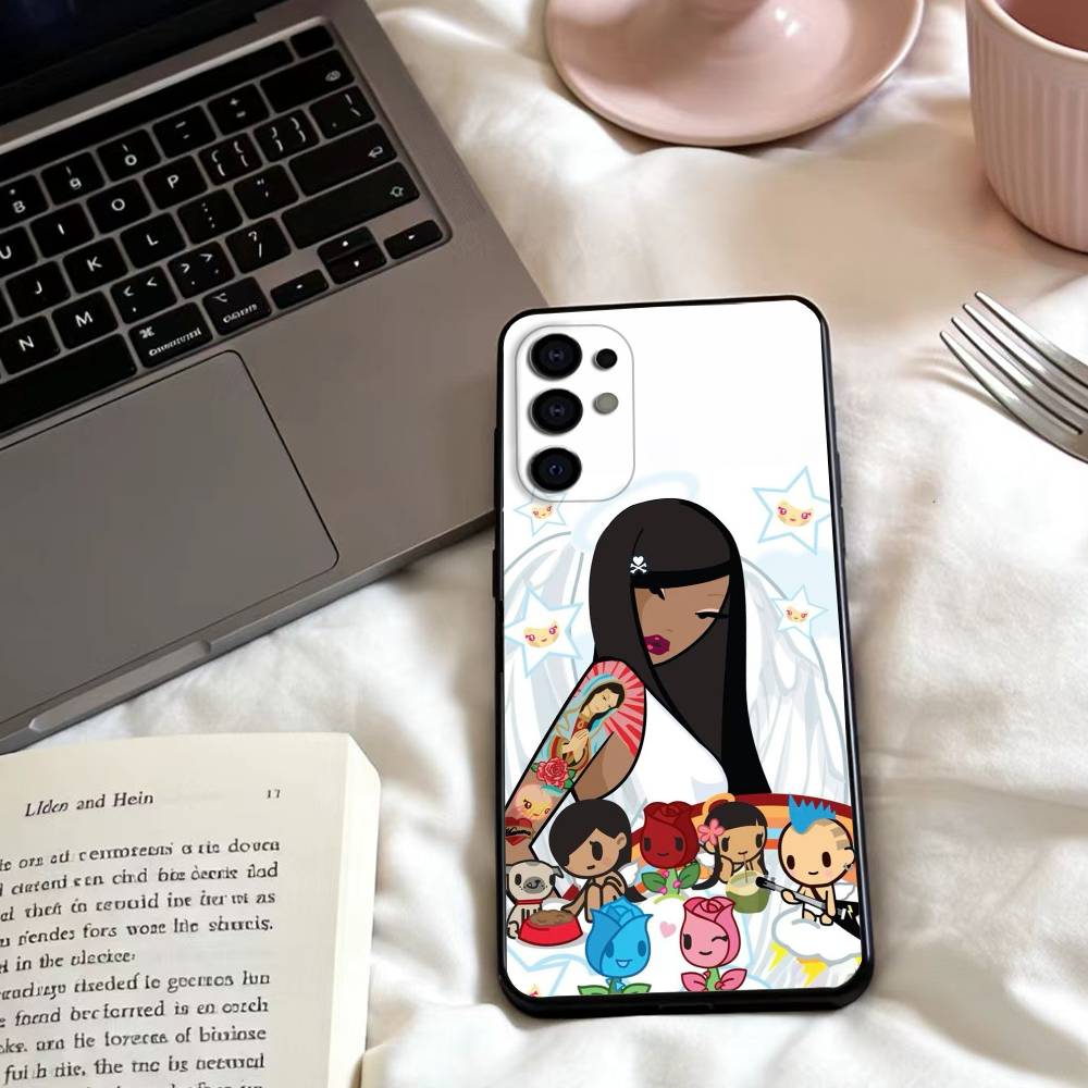 Sweet Edgy Vibe T-Tokidoki Art Phone Case For Samsung S25,24,23,22,30,21,10,9,Ultra,Plus,Lite,FE,4,5 G Soft Black Case