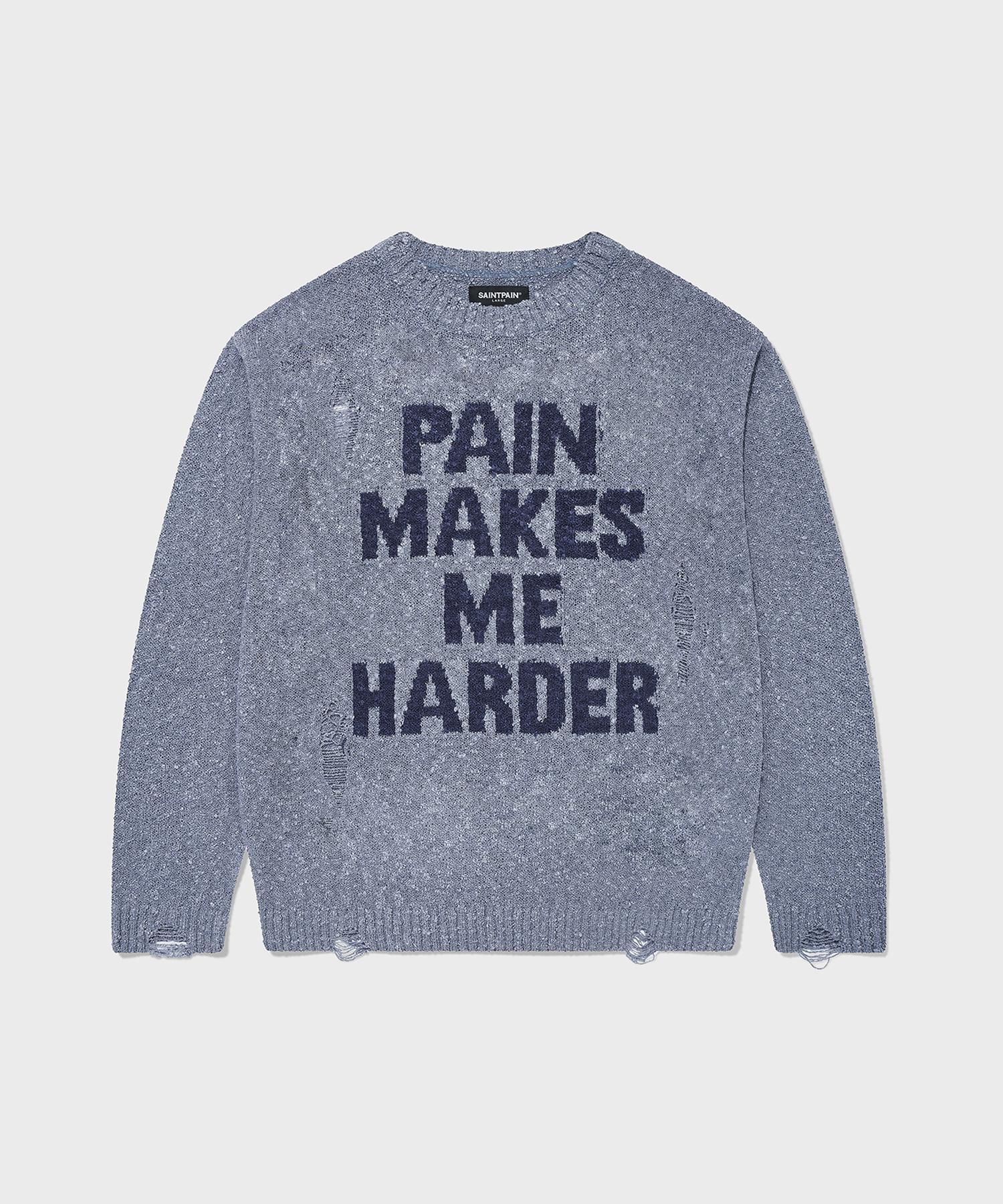 Saint Pain Sp Damaged Boucle Knit Blue Blue/M