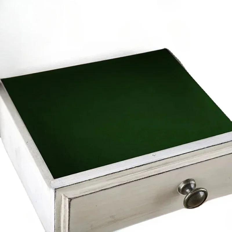 2m/4m/9m/18m*45cm Green Color Self Adhesive Velvet Fabric Sticky Flocking Christmas Fabrics for Jewellry Box Car Interior Decor