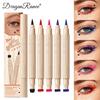 Colorful Liquid Stamp Eyeliner Red Star Heart Butterfly 2 In 1 Eye Liner Pencil Purple Pink Waterproof Eye Template Makeup Tool