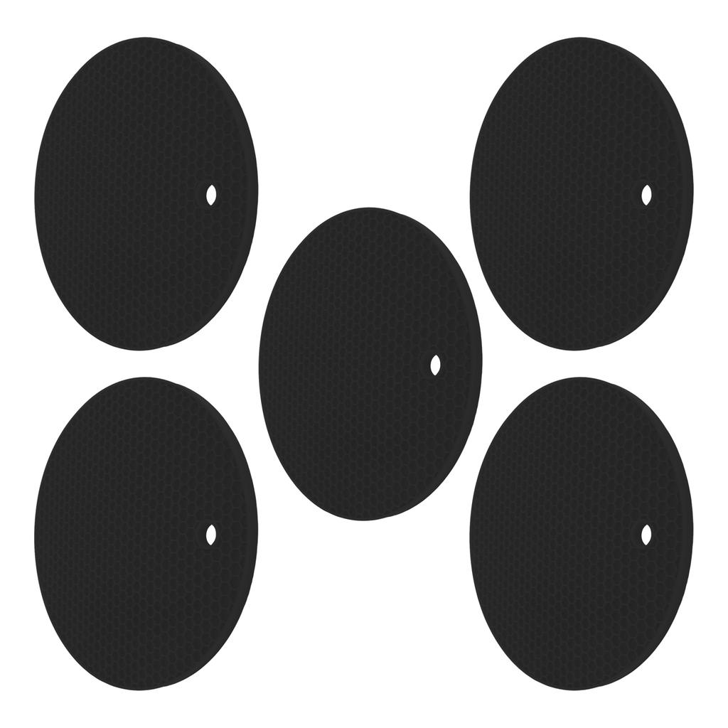 5PCS Silicone Trivet Mats Round Multipurpose Heat Resistant Non Slip Pads Pot Holders for Hot Pot