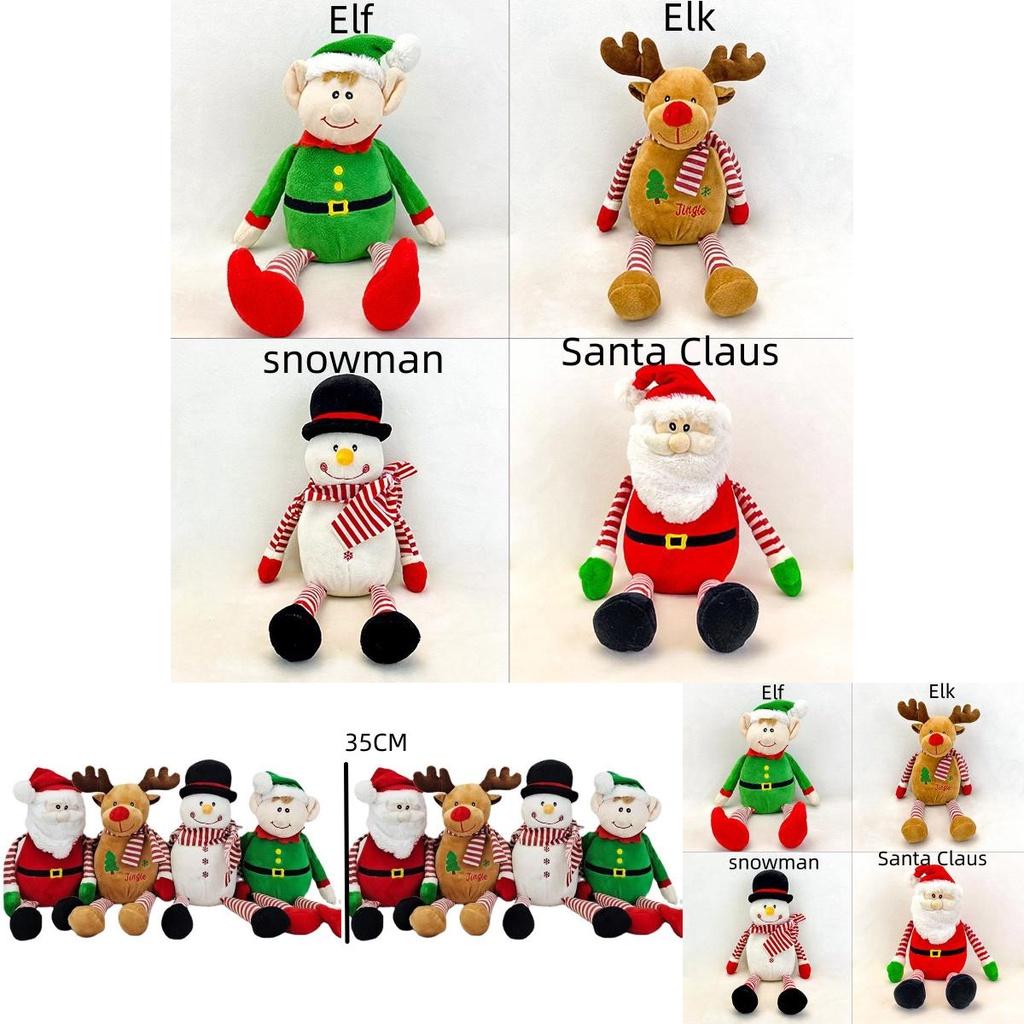 Festive Plush Santa Snowman Elk Doll Decorative Toy For Christmas