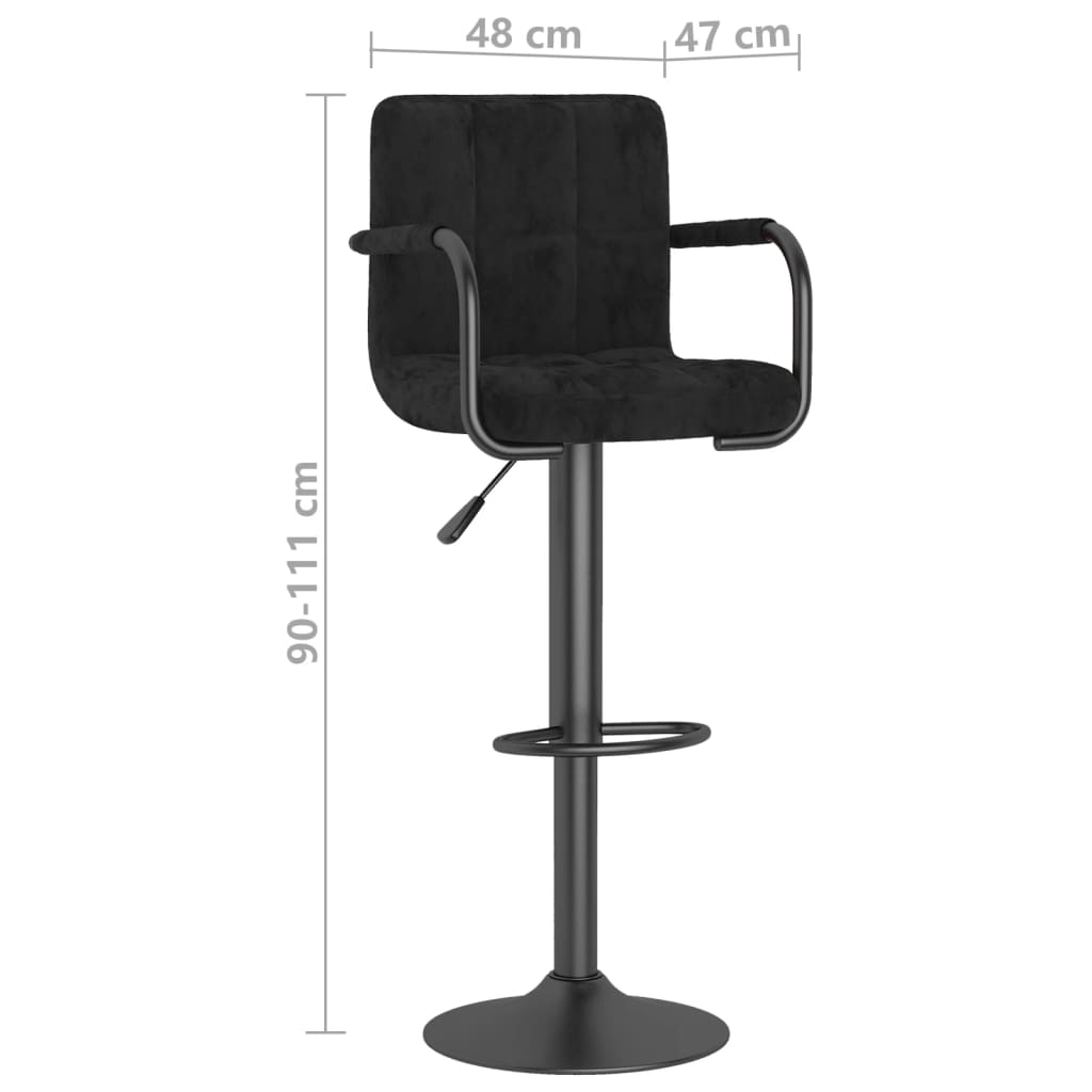 Vidaxl Hoker, Czarny, Obity Aksamitem