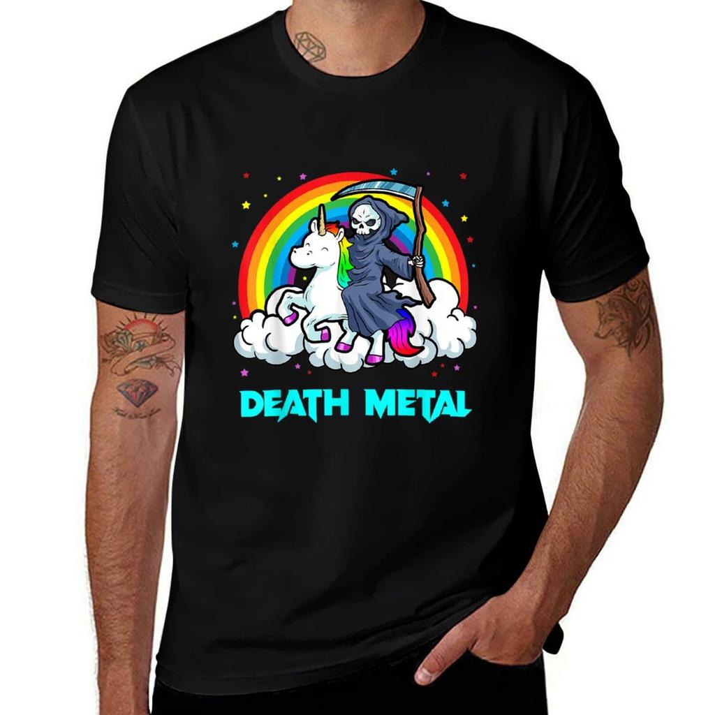 Grim Metal Shirt Pack Unisex T Shirts Unicorn TShirt Cotton Heavy for Unisex Rainbow Graphic Shirts Reaper T Metal Death