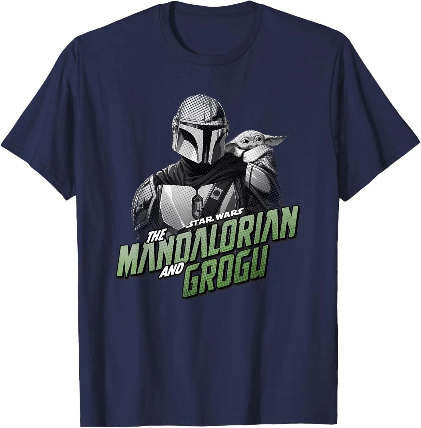 Star Wars The Mandalorian and Grogu Helmet Shoulder Pose Unisex T-Shirt L