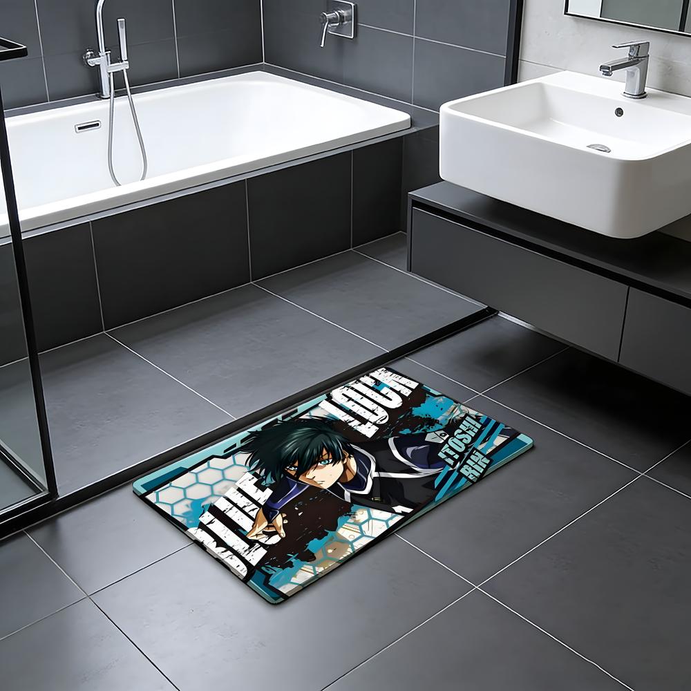 ANIME B-Blue Lock Floor Mat Absorbent Floor Mat Non-Slip Entrance Rug for Bathrooms Restrooms and Toilets