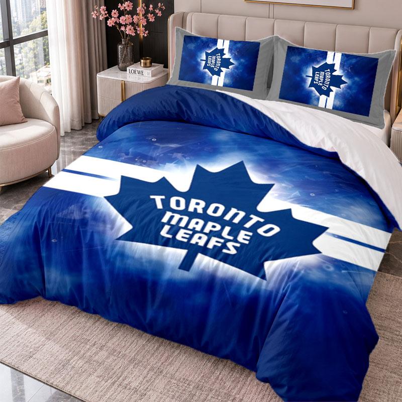 Toronto Maple Leafs 3Pcs Bedding Set Duvet Cover With Two Pillowcases For Bedroom Home Decoration