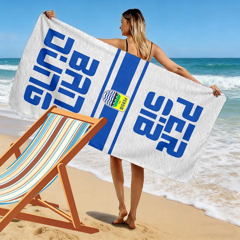 Persib Bandung Print Beach Towel, Large Soft Quick Dry Towel for Beach Camping Swimming