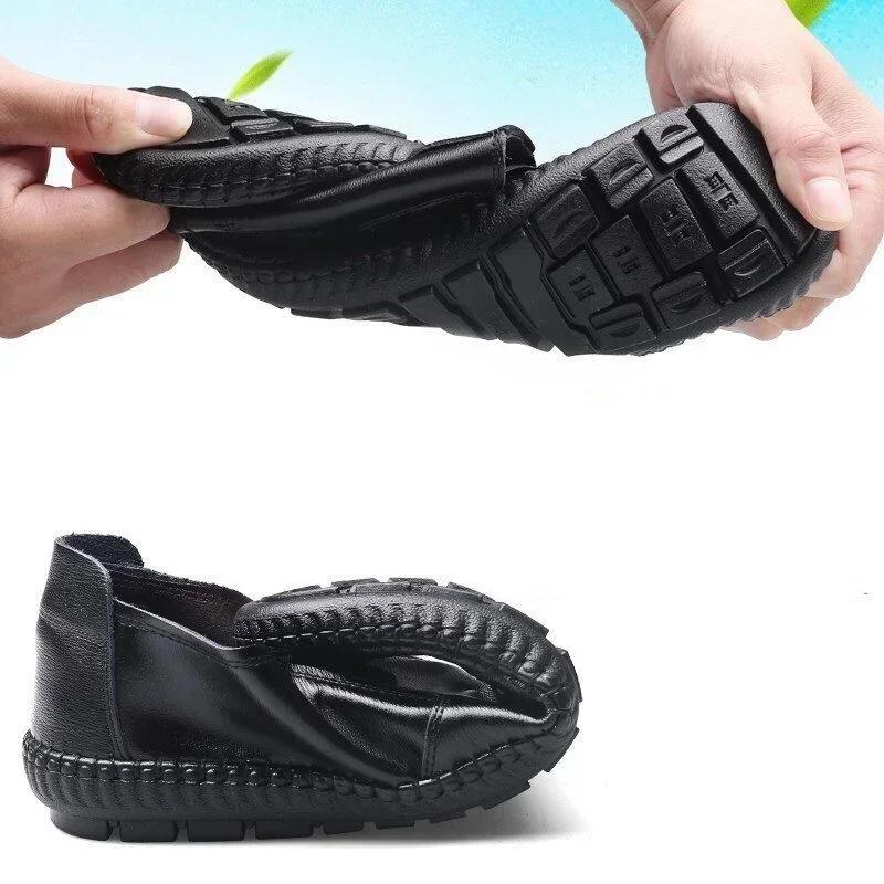Leder Freizeitschuhe Herren Leicht Handgefertigt Herren Slipper Atmungsaktiv Mode Bequeme Laufschuhe Slipper Fahrschuhe