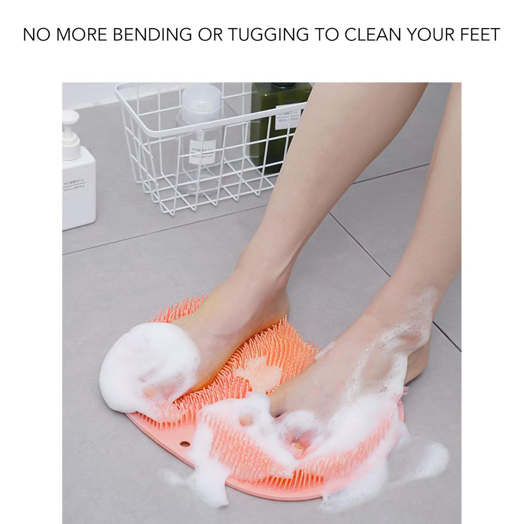 Shower Foot Scrubber Silicone Skid Resistance Shower Foot Massager Mat with Strong Suction Cups for Men Women