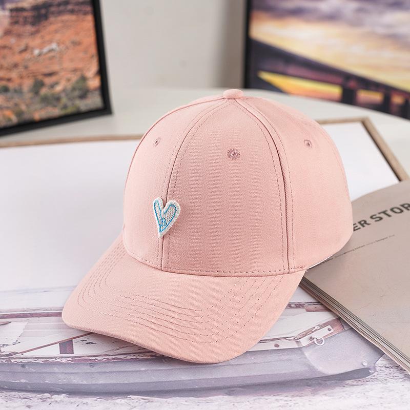 

Hat Women s Love Baseball Korean Edition Trendy Versatile Sunshade Sunscreen Duck Tongue Processing Men розовый