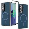Carbon Fiber MagSafe Phone Case For Galaxy S25 Ultra 5G, Carbon Fiber Leather Magnetic Ring Anti-Drop Lens Protection Protective Cover