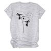 Sommer Rundhals Zwei Vogelmuster Druck Top Modische Lässige Kurzarm Damen T-Shirts