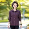 New Long-Sleeve Cotton Plaid Shirt for Women Aged 50-60