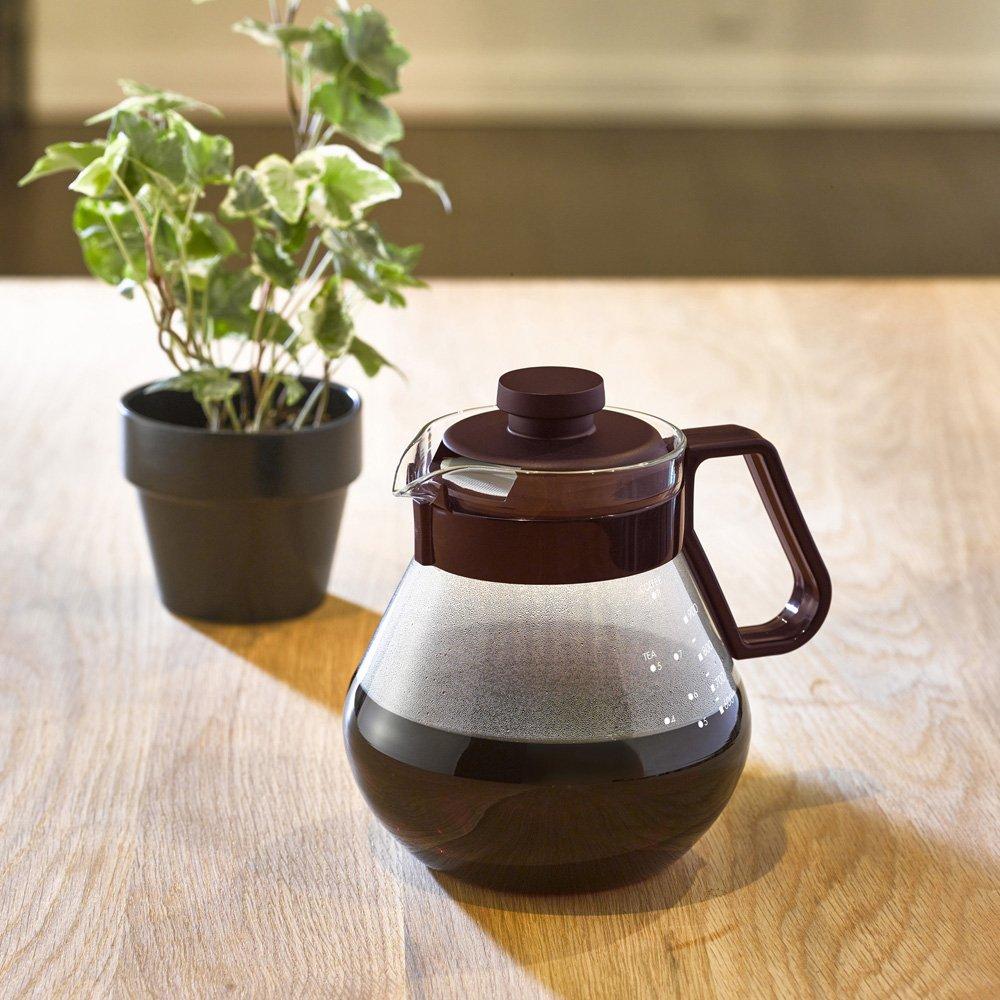 HARIO Time Tea Coffee Made in & Server, 1,000ml, Brown, Heat-Resistant Glass, Japan, TCN-100CBR