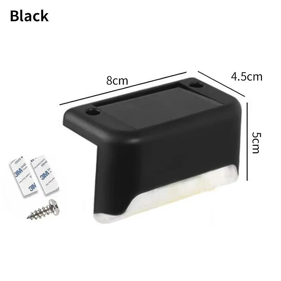 4Pcs Solar Stair Lights Outdoor LED Fence Light Garden Lamp Waterproof For Staircase Yard Patio Railing Pathway Night Lighting