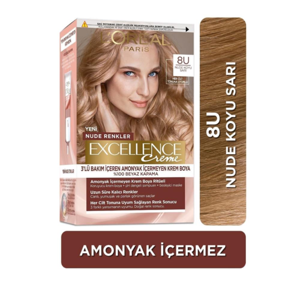

L Oreal Paris Excellence Creme Nude Colors Краска для волос – 8u Nude Dark Blonde 190 мл