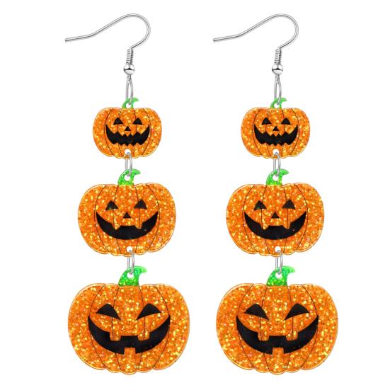 Stylish Acrylic Accessories for Costumes 1 Pair Halloween Earrings Women, Gothic Dangle Earrings, Fashionable Lightweight Women Spooky Bat Pumpkin