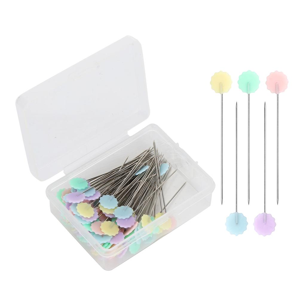 100pcs Flower Head Sewing Pins Flat Head Straight Quilting Pins for Sewing DIY Projects#2