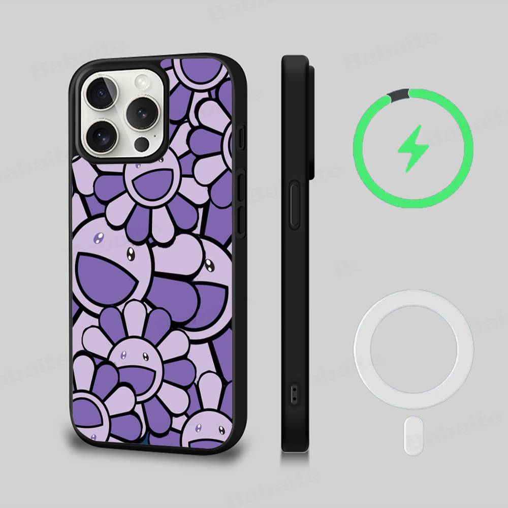 Japonský Artisti M-murakami T-takash Art Barevný Magnetický Kryt Pro iPhone 17 16 14 13 15 Pro Max Bezdrátové Nabíjení Kryt Telefonu