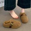 Thick-soled Birkenstocks, bag head, half-towed cotton slippers, women's wear autumn and winter new snow boots, plush cotton shoes