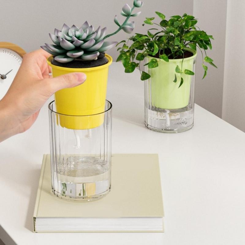 Selbstbewässernder Blumentopf Stilvoller Dekorativer Pflanztopf Selbstbewässernder Blumenkasten Für Zimmerpflanzen Einfache Pflege