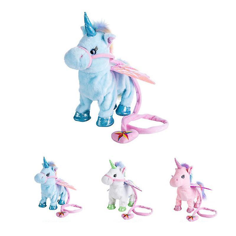 Walking Electric Unicorns Shape Plush Animal Stuffed Toy for Kids Electronic Music Christmas Gift