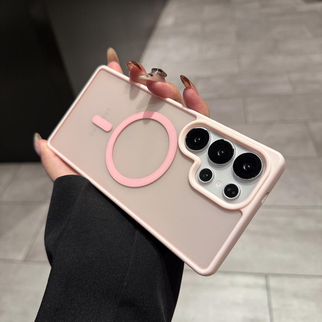 Luxury Matte Translucent For Magsafe Charge Case For Samsung S25 S24 S23 S22 Ultra Plus A56 A36 A26 A16 A55 A35 Frosted PC Cover